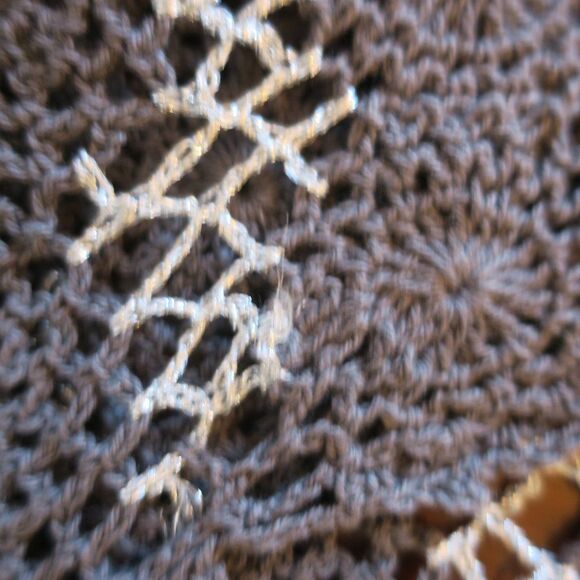 NWT SUGARLIPS silk crochet dress grey silve eyelet Sml babydoll y2k fairy - Picture 5 of 15